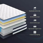Resspry Matelas hybride à ressorts et mousse à mémoire de forme Gel de 35 cm, essai à domicile de 120 nuits, collection Apex