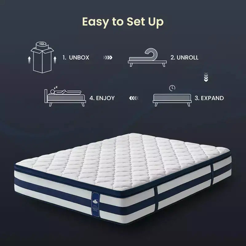 Resspry Matelas hybride à ressorts et mousse à mémoire de forme Gel de 35 cm, essai à domicile de 120 nuits, collection Apex