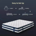 Resspry Matelas hybride à ressorts et mousse à mémoire de forme Gel de 35 cm, essai à domicile de 120 nuits, collection Apex