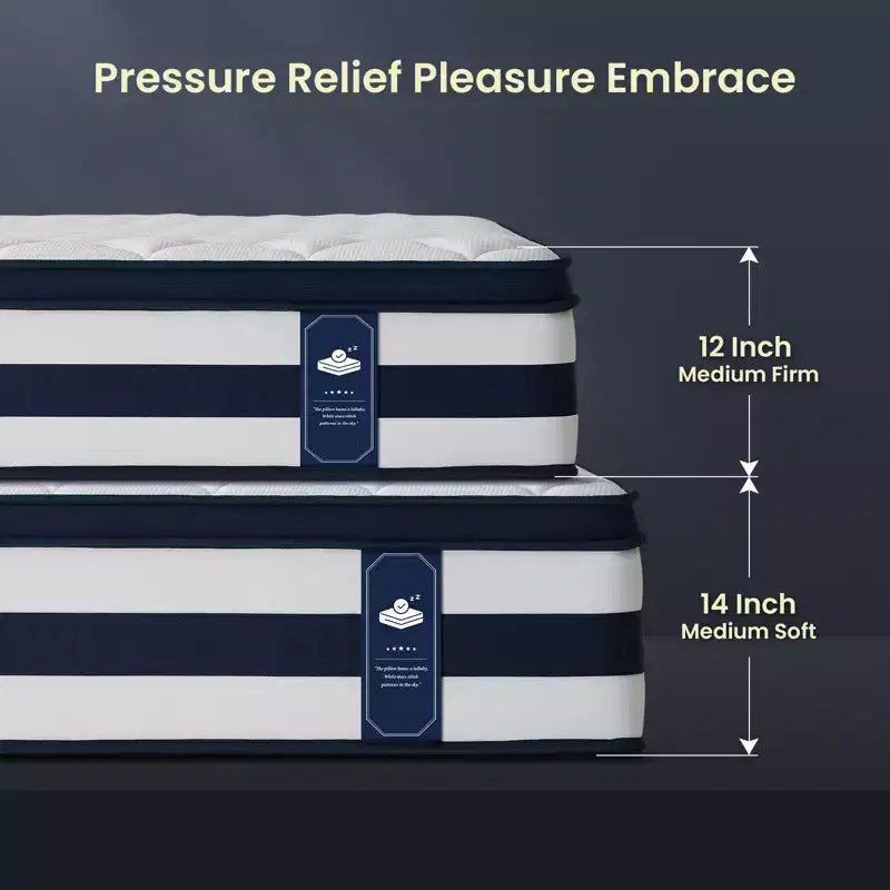 Resspry Matelas hybride à ressorts et mousse à mémoire de forme Gel de 35 cm, essai à domicile de 120 nuits, collection Apex
