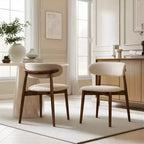 Chaises de salle à manger rembourrées Arnott de Roundhill Furniture, ensemble de 2, finition noyer