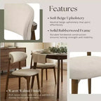 Chaises de salle à manger rembourrées Arnott de Roundhill Furniture, ensemble de 2, finition noyer