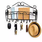 Porte-clés mural en fer forgé noir de la collection Home