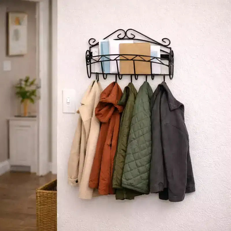 Porte-clés mural en fer forgé noir de la collection Home