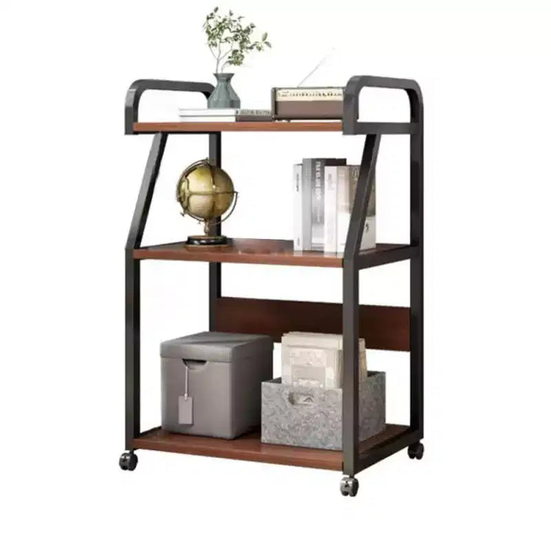 Meuble d'imprimante à 3 niveaux avec étagère de rangement, Chariot d'imprimante roulant à roulettes, Cadre en acier, Table de presse à chaud pour bureau/maison