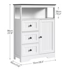 Dcolora Meuble de Rangement Salle de Bain 28,3 po avec 3 Tiroirs et Étagère Réglable, Meuble Autonome