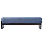 Banc rembourré avec pieds en hévéa, banc d'entrée ottoman ovale pour chambre à coucher, salon - ModernLuxe