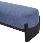 Banc rembourré avec pieds en hévéa, banc d'entrée ottoman ovale pour chambre à coucher, salon - ModernLuxe