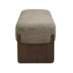 Banc rembourré avec pieds en hévéa, banc d'entrée ottoman ovale pour chambre à coucher, salon - ModernLuxe