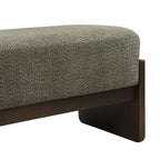 Banc rembourré avec pieds en hévéa, banc d'entrée ottoman ovale pour chambre à coucher, salon - ModernLuxe