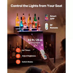VEVOR Présentoir de Bouteilles Lumineux LED, 3 Niveaux 61 cm, Support USB, Présentoir d'Étagère de Bar Lumineux en Acrylique avec Télécommande RF et Contrôle par Application, Noir+Blanc