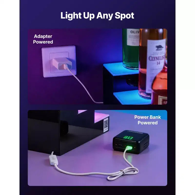 VEVOR Présentoir de Bouteilles Lumineux LED, 3 Niveaux 61 cm, Support USB, Présentoir d'Étagère de Bar Lumineux en Acrylique avec Télécommande RF et Contrôle par Application, Noir+Blanc