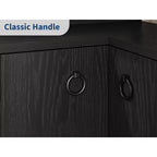 Étagère d'angle Garvee avec rangement, bibliothèque d'angle de 189 cm avec armoire, bibliothèque en L cintrée à 6 niveaux avec cadre métallique pour salon et chambre