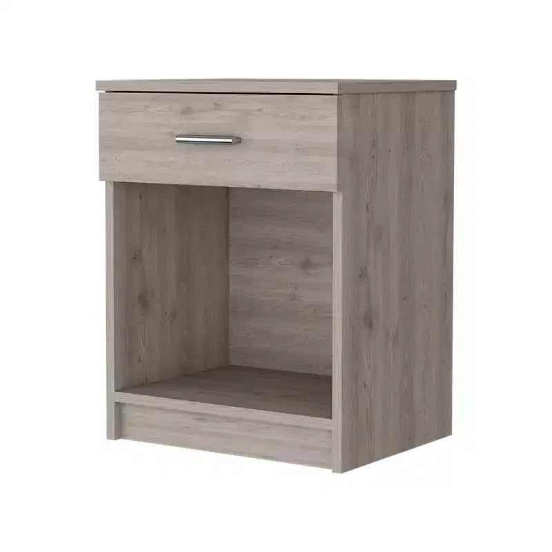 Conçue pour un usage quotidien, cette table de chevet Pictor avec un tiroir, une étagère inférieure et un plateau supérieur offre un look moderne et un rangement fonctionnel.