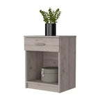 Conçue pour un usage quotidien, cette table de chevet Pictor avec un tiroir, une étagère inférieure et un plateau supérieur offre un look moderne et un rangement fonctionnel.