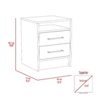 Avec son design épuré et moderne, cette table de chevet Eter, table d'appoint, table d'appoint supérieure, deux tiroirs - Blanc / Chêne clair offre un rangement pratique.