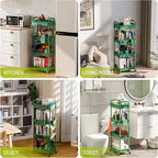 Chariot de rangement à roulettes 4 niveaux Aeelleea avec tiroir, desserte de rangement en plastique avec roues, roulettes verrouillables pour cuisine, salle de bain, bureau, chambre à coucher