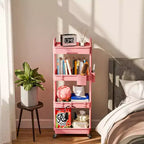 Chariot de rangement à roulettes 4 niveaux Aeelleea avec tiroir, desserte de rangement en plastique avec roues, roulettes verrouillables pour cuisine, salle de bain, bureau, chambre à coucher