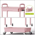 Chariot de rangement à roulettes 4 niveaux Aeelleea avec tiroir, desserte de rangement en plastique avec roues, roulettes verrouillables pour cuisine, salle de bain, bureau, chambre à coucher