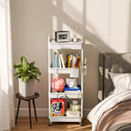 Chariot de rangement à roulettes 4 niveaux Aeelleea avec tiroir, desserte de rangement en plastique avec roues, roulettes verrouillables pour cuisine, salle de bain, bureau, chambre à coucher