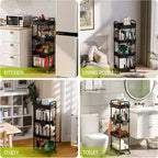 Chariot de rangement à roulettes 4 niveaux Aeelleea avec tiroir, desserte de rangement en plastique avec roues, roulettes verrouillables pour cuisine, salle de bain, bureau, chambre à coucher