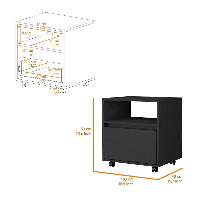 Duncan Table de Chevet/D'appoint Fonctionnelle et Élégante à 1 Tiroir pour Chambre à Coucher et Salon
