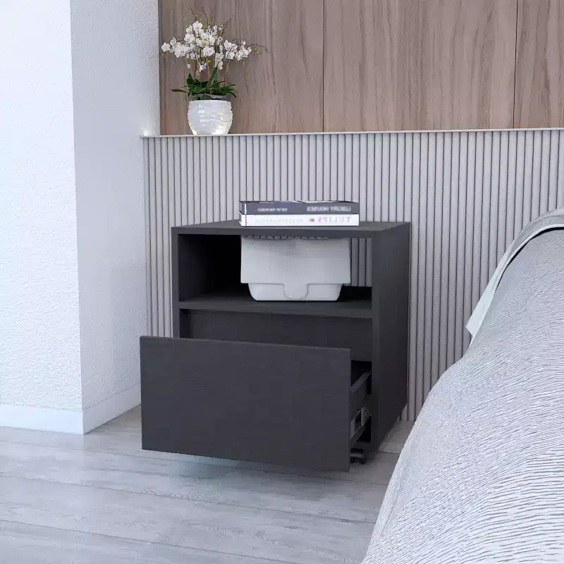 Duncan Table de Chevet/D'appoint Fonctionnelle et Élégante à 1 Tiroir pour Chambre à Coucher et Salon