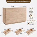 Commode à 9 tiroirs, chiffonnier en bois de 132 cm de large avec grand espace de rangement et design sans poignée, meuble TV moderne et organisateur de rangement