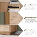 Commode à 9 tiroirs, chiffonnier en bois de 132 cm de large avec grand espace de rangement et design sans poignée, meuble TV moderne et organisateur de rangement
