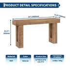 Console de 160 cm pour entrée, table de canapé étroite de style ferme en bois pour salon, Naturel