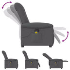 vidaXL Fauteuil inclinable de massage en tissu gris foncé