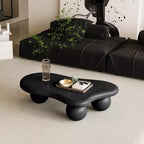 40 Cloud Coffee Table with Ball Legs, Modern Irregular Center Table for Living Room, Black