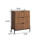 Commode Walker Edison à 3 tiroirs avec façades cannelées