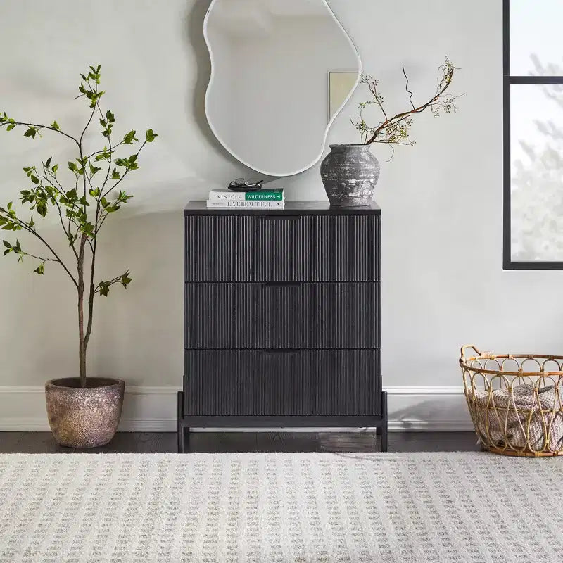 Commode Walker Edison à 3 tiroirs avec façades cannelées