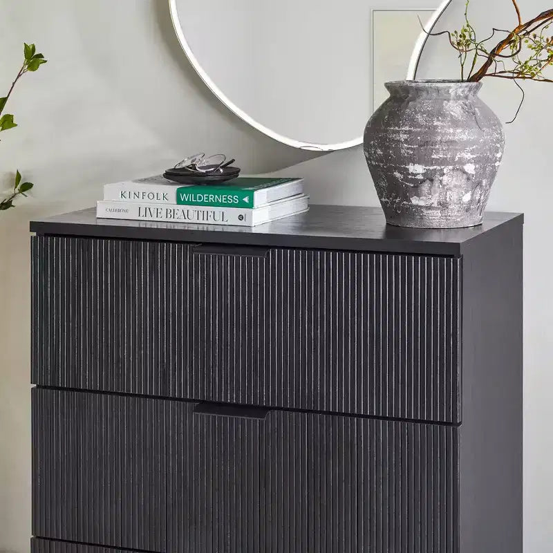 Commode Walker Edison à 3 tiroirs avec façades cannelées