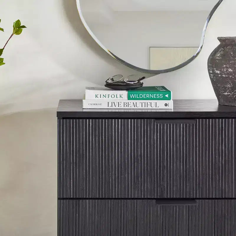 Commode Walker Edison à 3 tiroirs avec façades cannelées