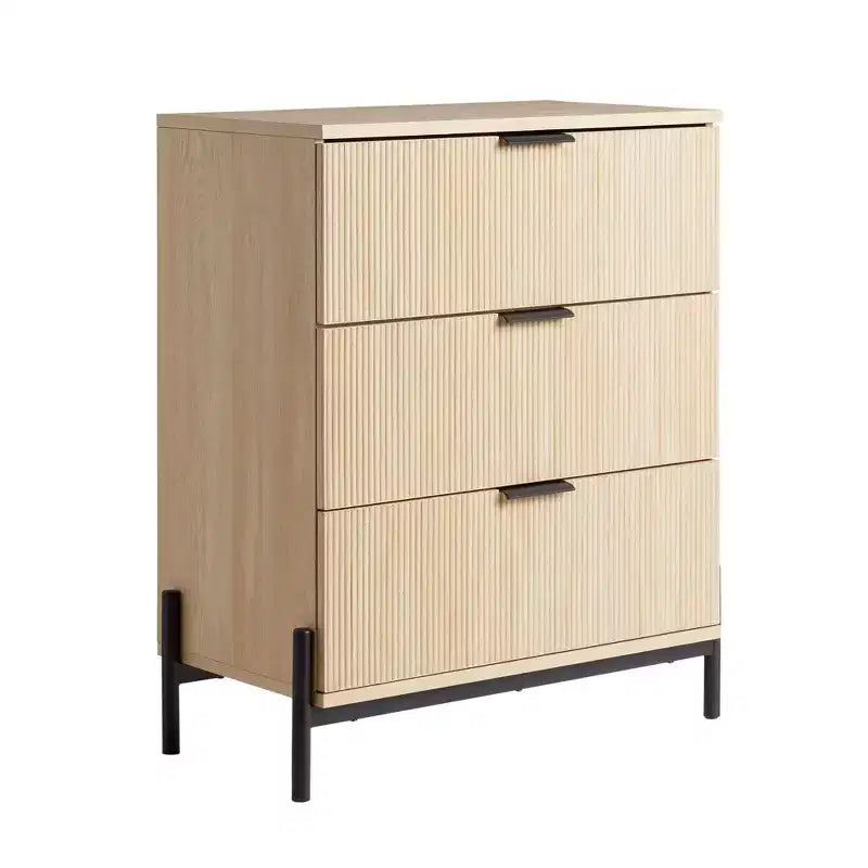 Commode Walker Edison à 3 tiroirs avec façades cannelées