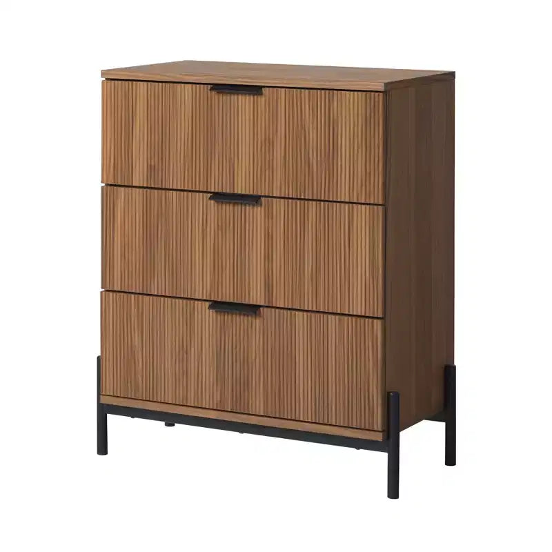 Commode Walker Edison à 3 tiroirs avec façades cannelées