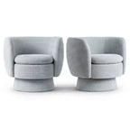 Lot de 2 fauteuils pivotants modernes avec revêtement en tissu, fauteuil lounge pivotant à 360° pour salon, chambre à coucher - Panipeachy