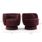 Lot de 2 fauteuils pivotants modernes avec revêtement en tissu, fauteuil lounge pivotant à 360° pour salon, chambre à coucher - Panipeachy
