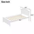 Lit plateforme moderne Luxystar en bois avec tête de lit pour chambre à coucher, blanc