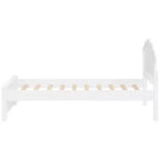 Lit plateforme moderne Luxystar en bois avec tête de lit pour chambre à coucher, blanc