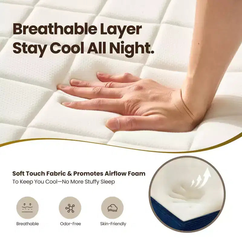 Matelas jumeau en peluche HOMLUX - Aucun assemblage requis, isolation des mouvements et sommeil rafraîchissant et respirant