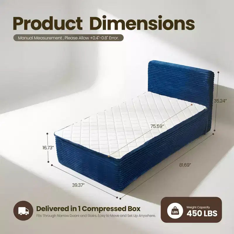 Matelas jumeau en peluche HOMLUX - Aucun assemblage requis, isolation des mouvements et sommeil rafraîchissant et respirant