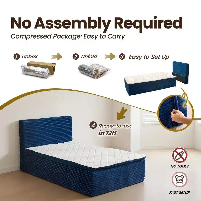 Matelas jumeau en peluche HOMLUX - Aucun assemblage requis, isolation des mouvements et sommeil rafraîchissant et respirant