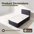 Matelas jumeau en peluche HOMLUX - Aucun assemblage requis, isolation des mouvements et sommeil rafraîchissant et respirant