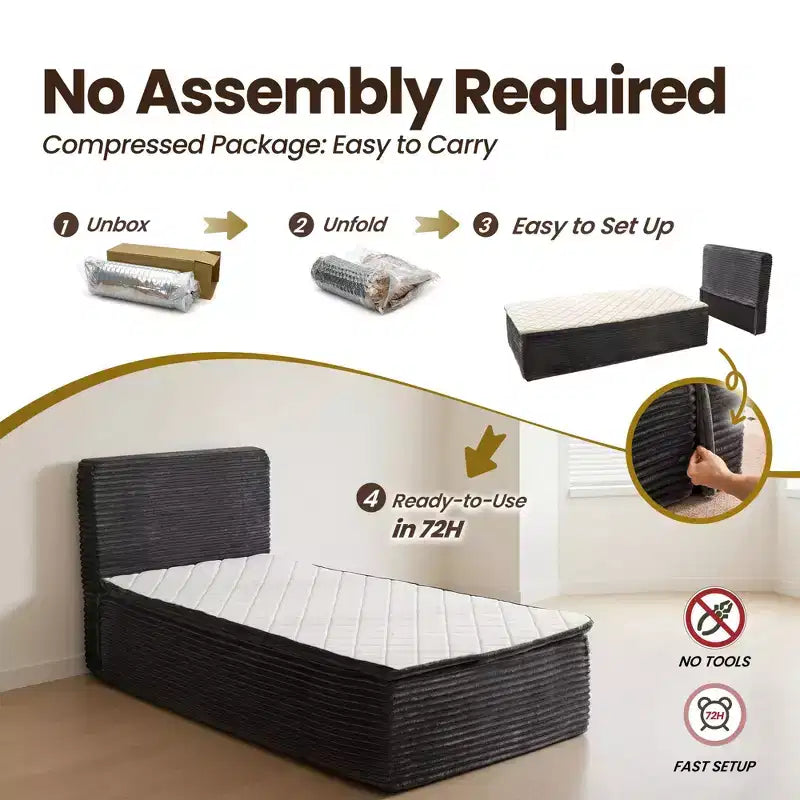 Matelas jumeau en peluche HOMLUX - Aucun assemblage requis, isolation des mouvements et sommeil rafraîchissant et respirant