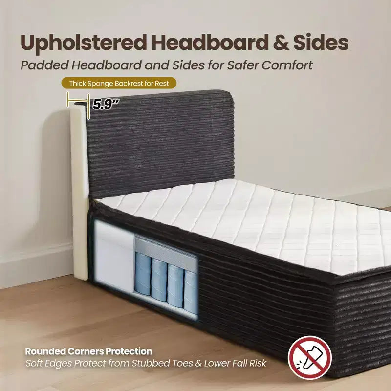 Matelas jumeau en peluche HOMLUX - Aucun assemblage requis, isolation des mouvements et sommeil rafraîchissant et respirant