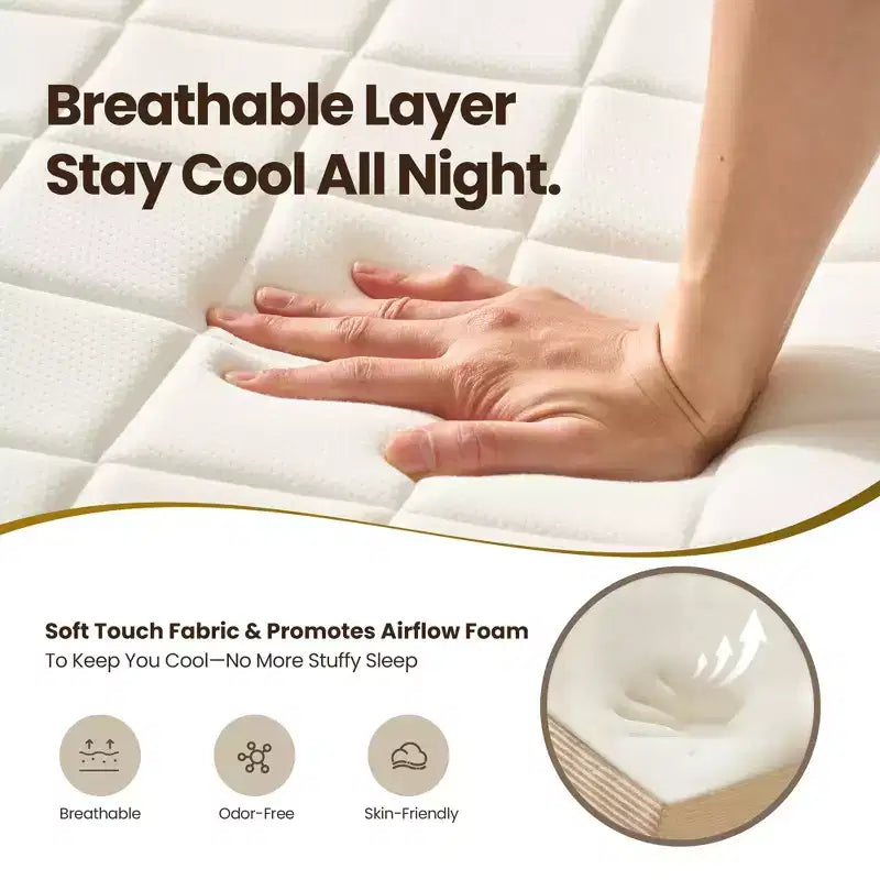 Matelas jumeau en peluche HOMLUX - Aucun assemblage requis, isolation des mouvements et sommeil rafraîchissant et respirant