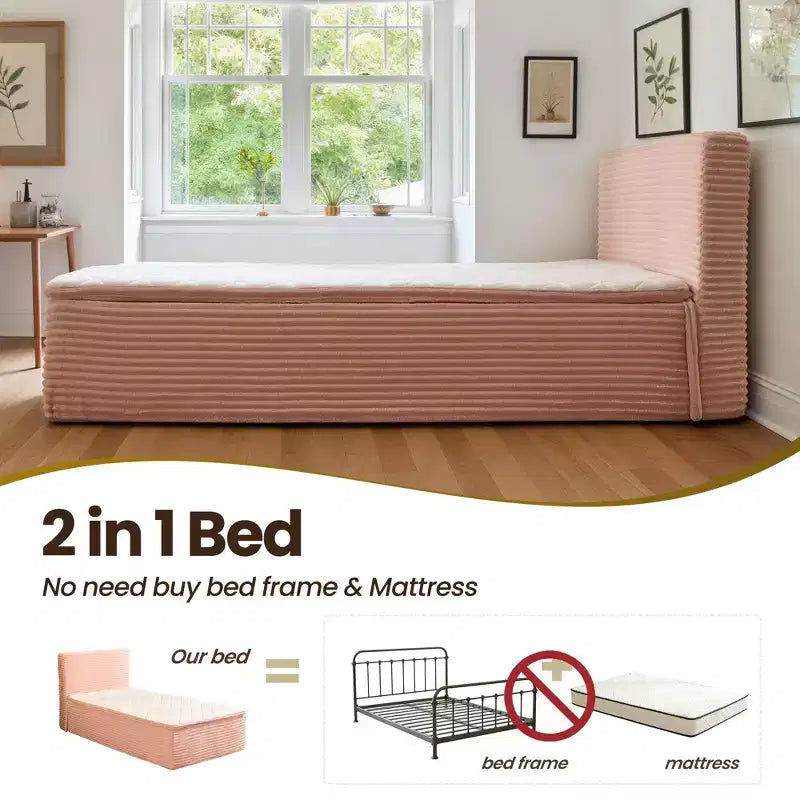 Matelas jumeau en peluche HOMLUX - Aucun assemblage requis, isolation des mouvements et sommeil rafraîchissant et respirant